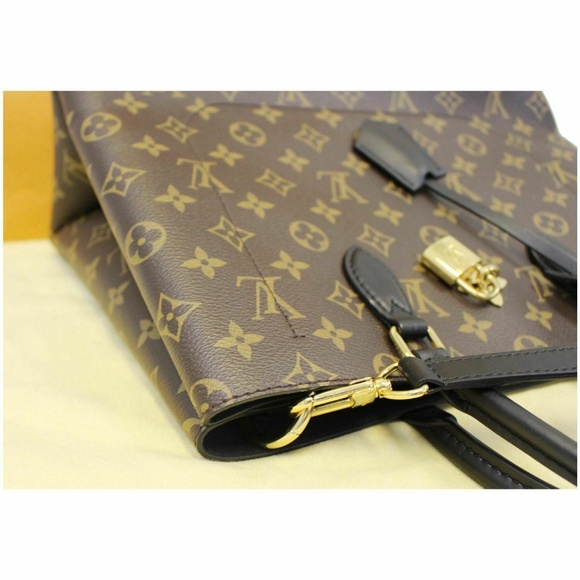 LOUIS VUITTON Flower Monogram Canvas Tote Bag Brow - Picture 6 of 8